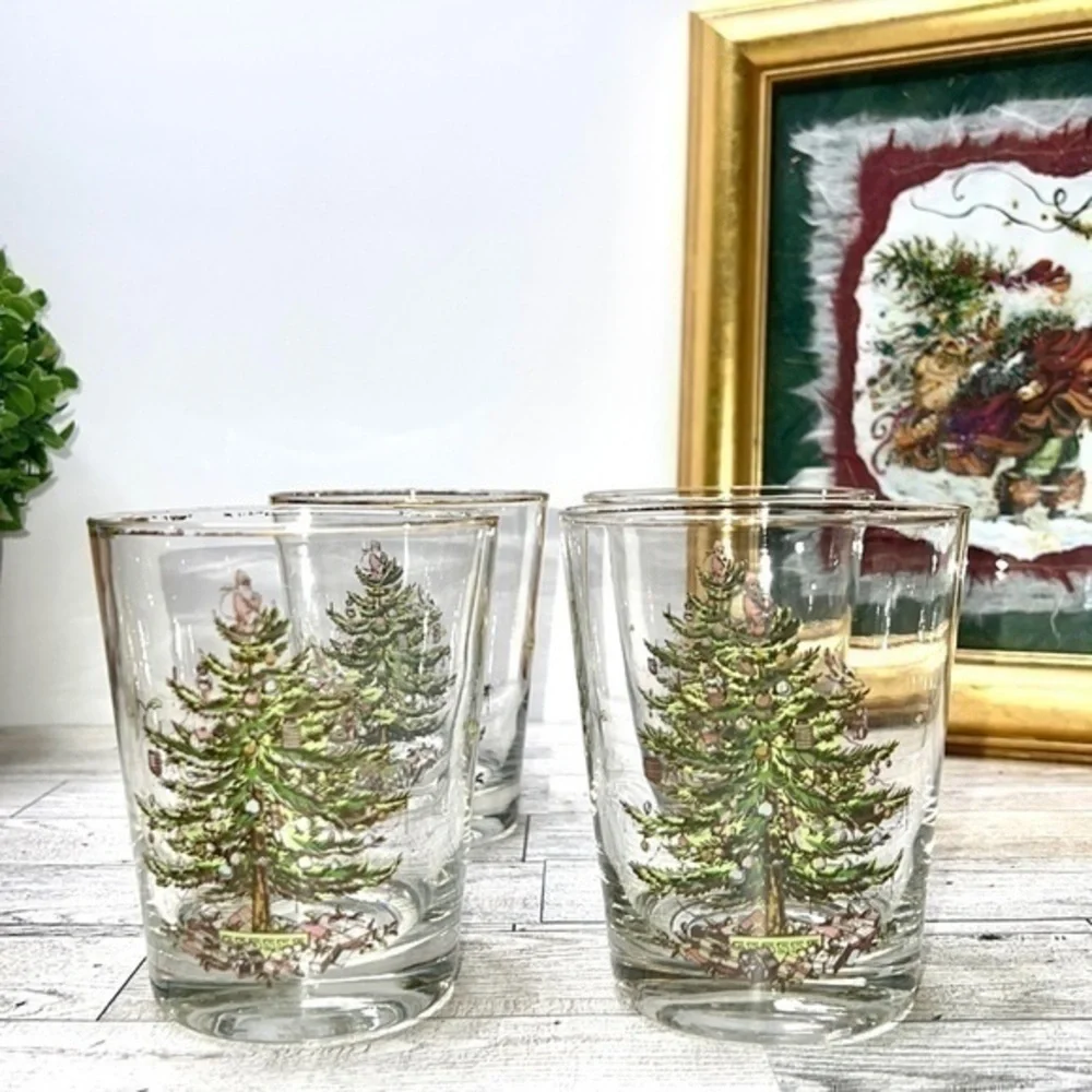 Spode Christmas Tree Double Old Fashioned Set of 4